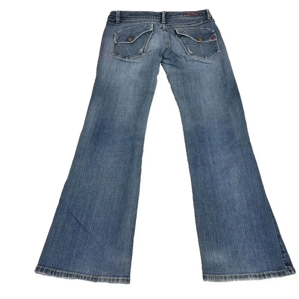 Vigoss Jean Women 9 Milan Medium Blue Wash Denim Bootcut Low Rise Casual Cowgirl
